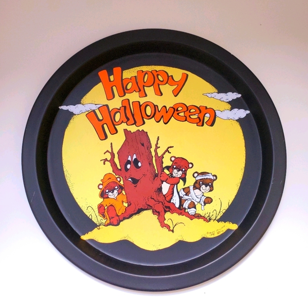 Vintage 90s Halloween tin tray